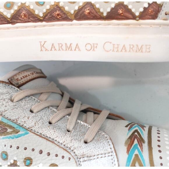 Sundance Karma of Charme Italian Handpainted Leather Sneakers - Picture 13 of 15